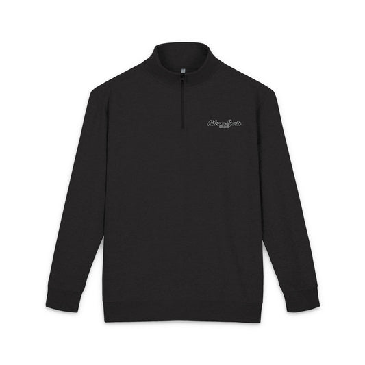 Embroidered Minimalist Crest Fleece Pullover — Lightweight Quarter‑Zip Sweatshirt