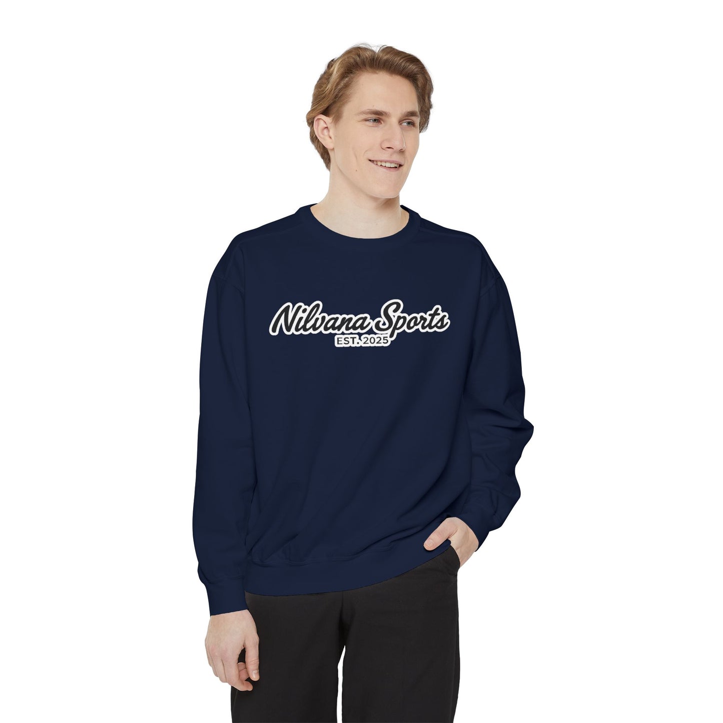 Sports Logo Crewneck Sweatshirt — Nilvana Sports Prep & 8-Bit Sports Report