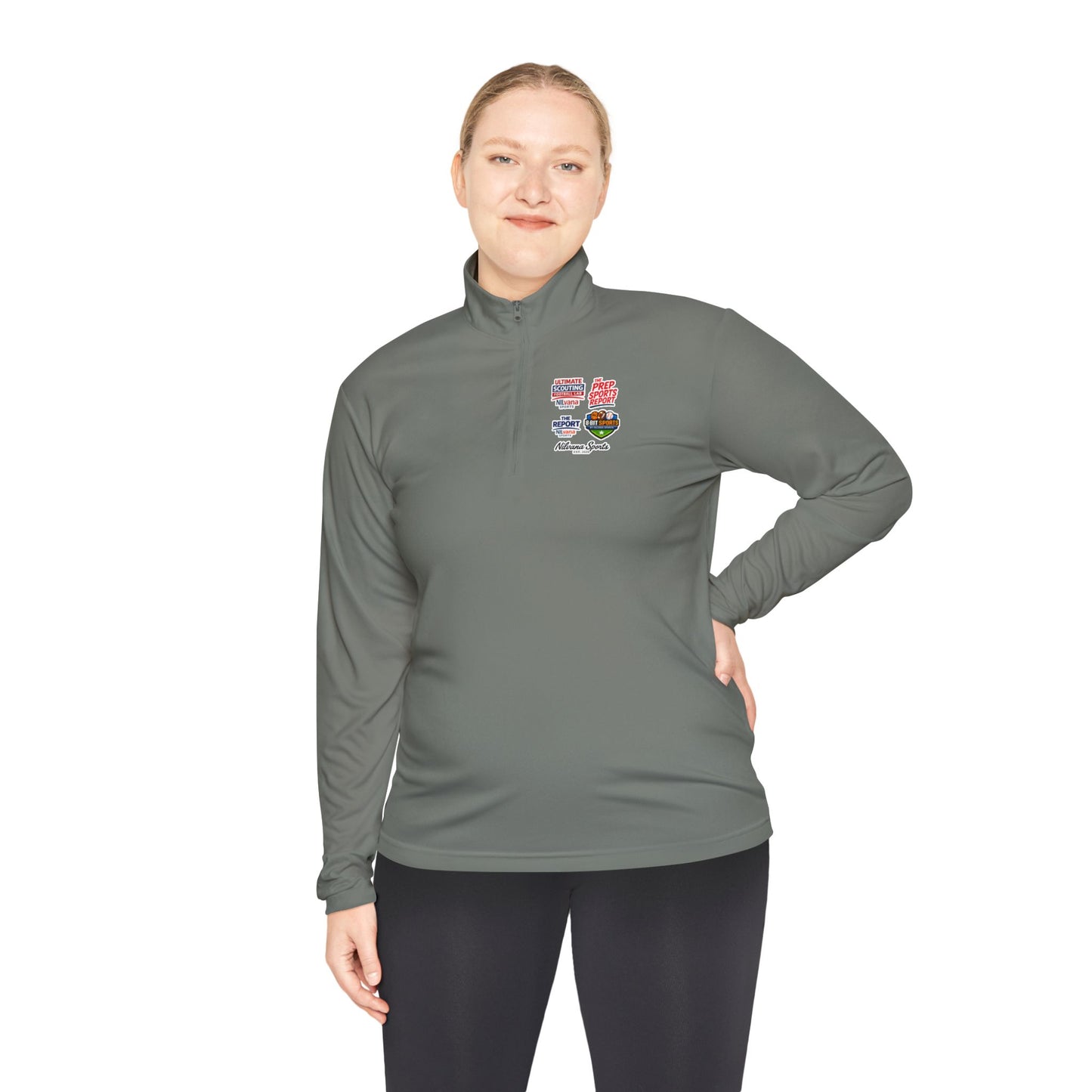 Quarter-Zip Pullover — Retro Patch Chest Design