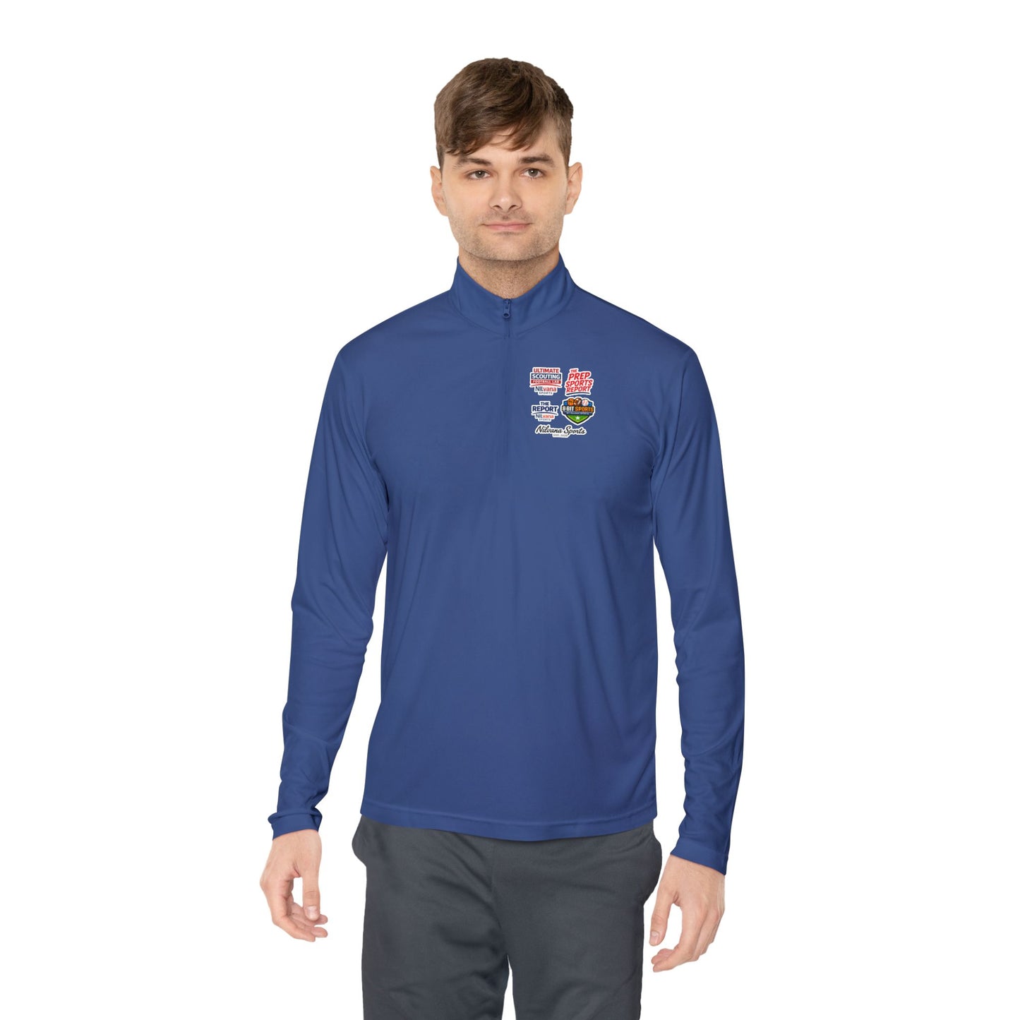 Quarter-Zip Pullover — Retro Patch Chest Design