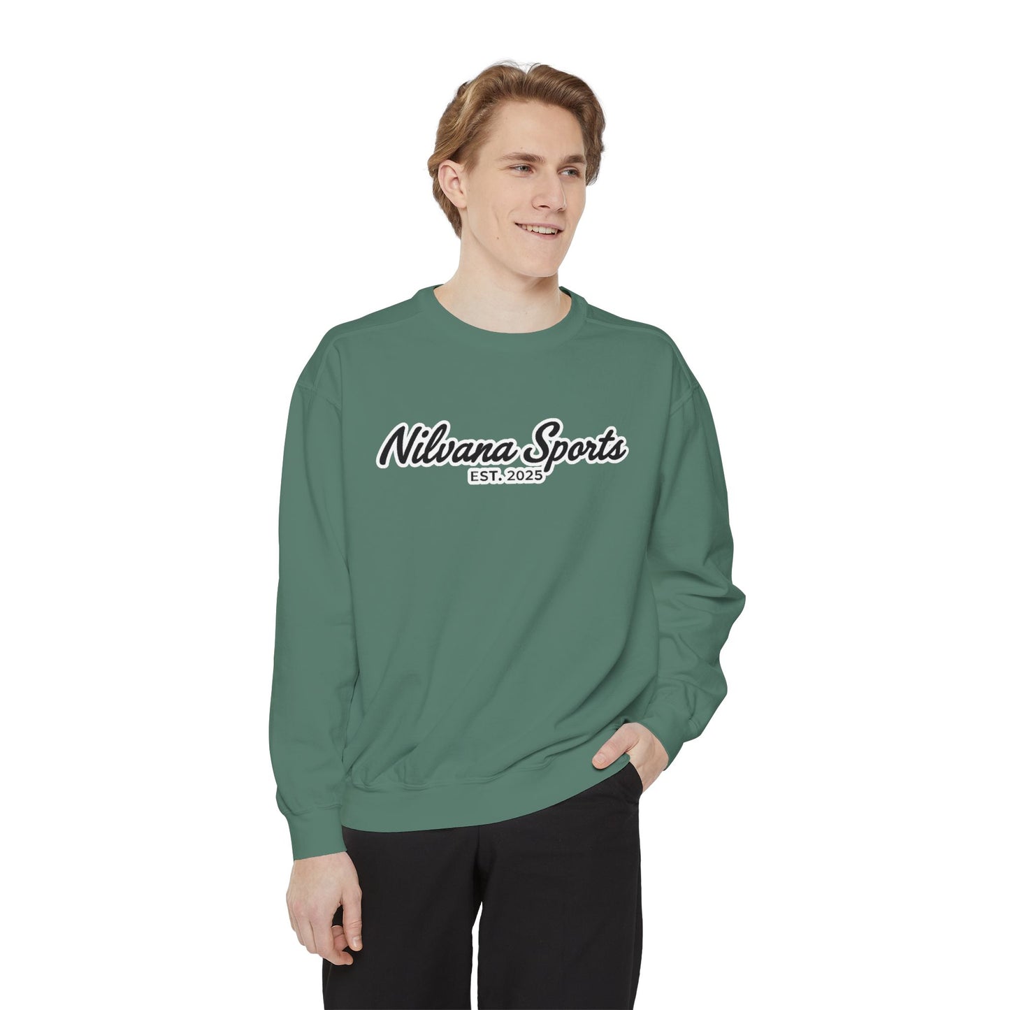 Sports Logo Crewneck Sweatshirt — Nilvana Sports Prep & 8-Bit Sports Report