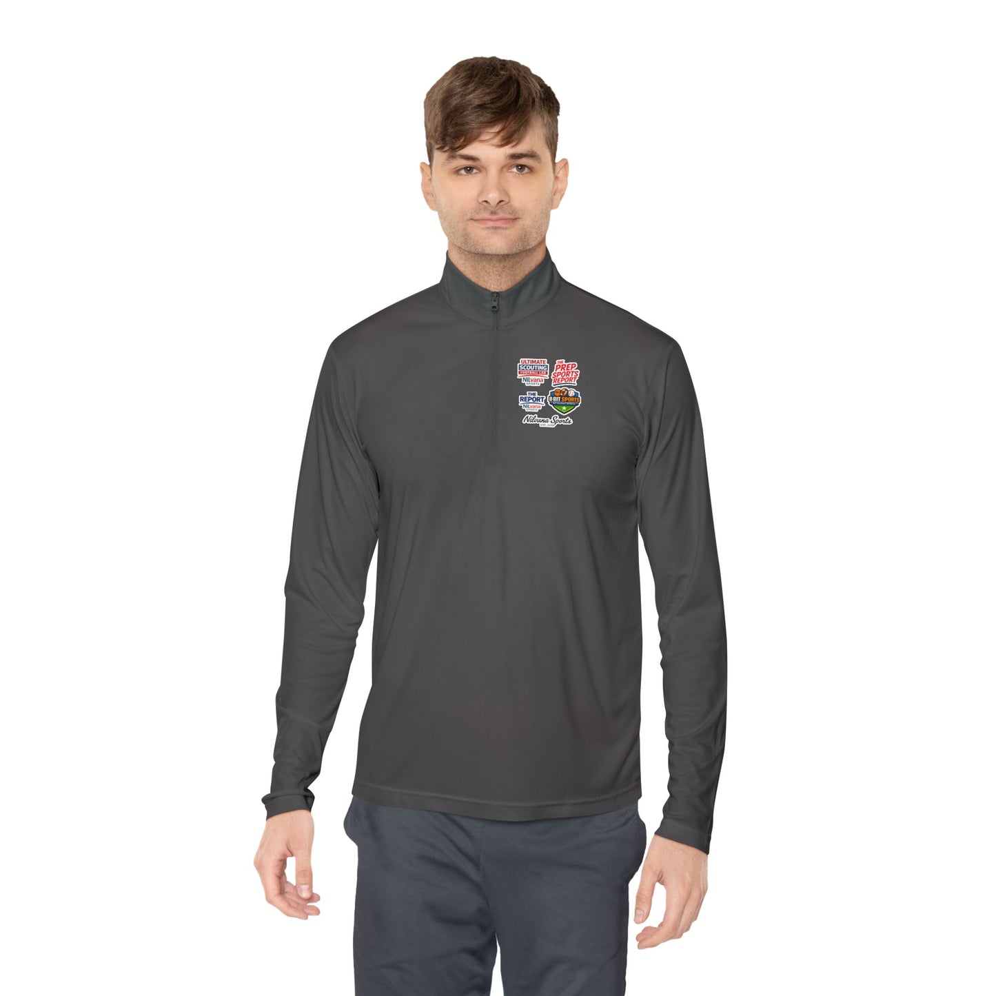 Quarter-Zip Pullover — Retro Patch Chest Design