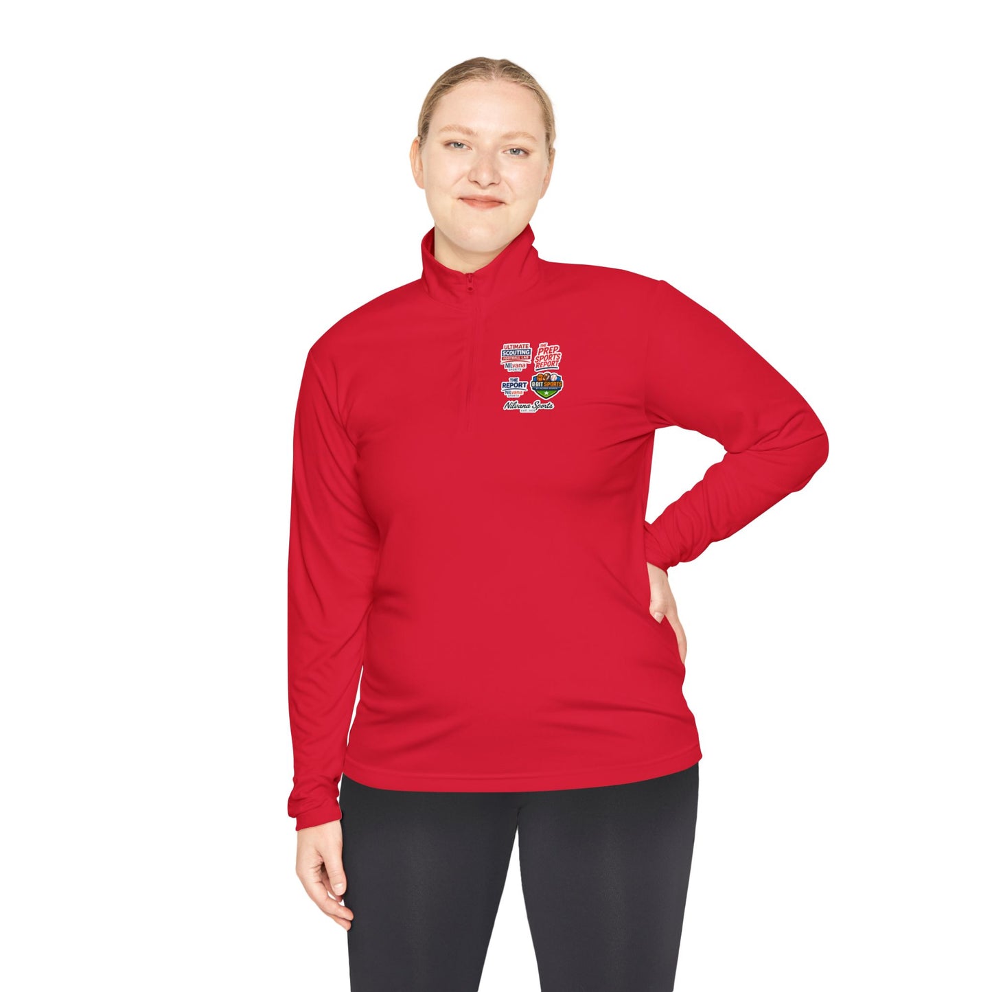 Quarter-Zip Pullover — Retro Patch Chest Design