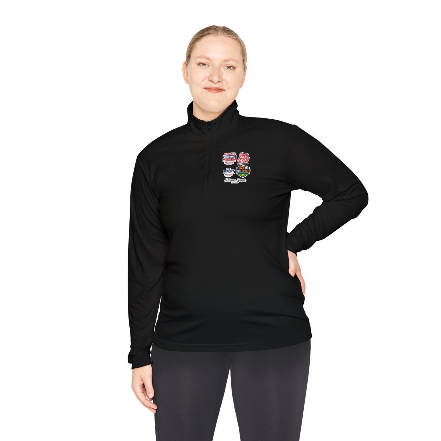 Quarter-Zip Pullover — Retro Patch Chest Design