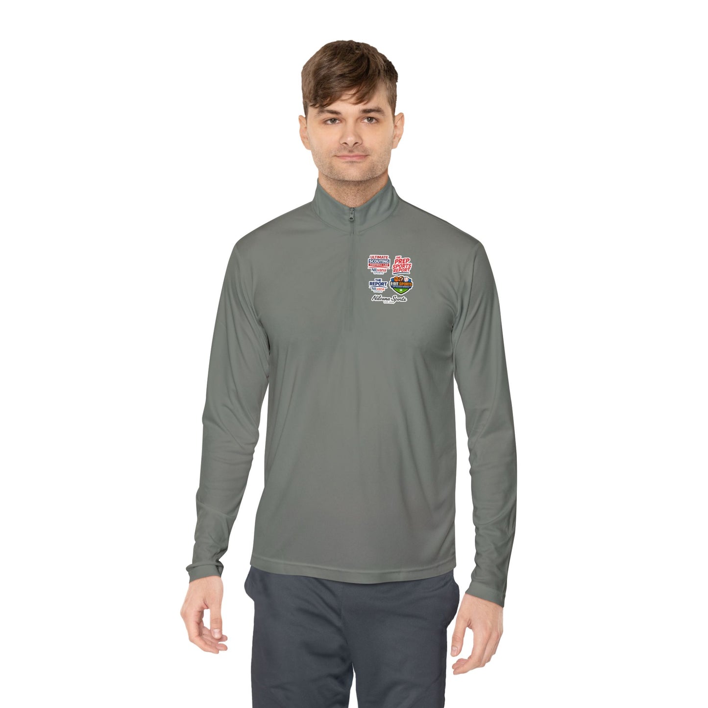 Quarter-Zip Pullover — Retro Patch Chest Design