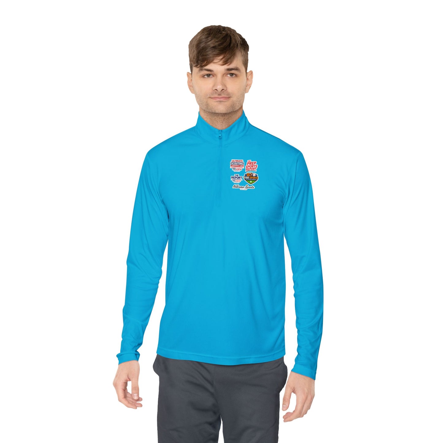 Quarter-Zip Pullover — Retro Patch Chest Design